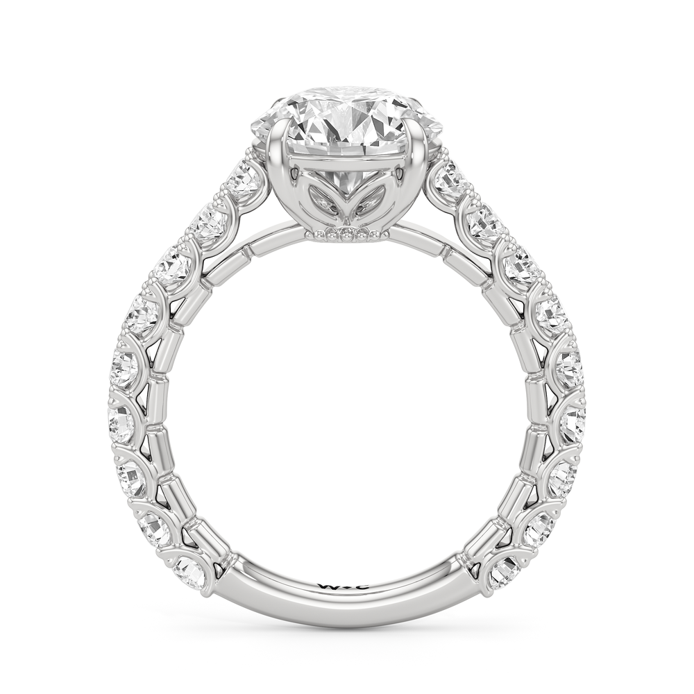 The Crest Ring with Round Cut Diamond in 14KT Platinum view 3
