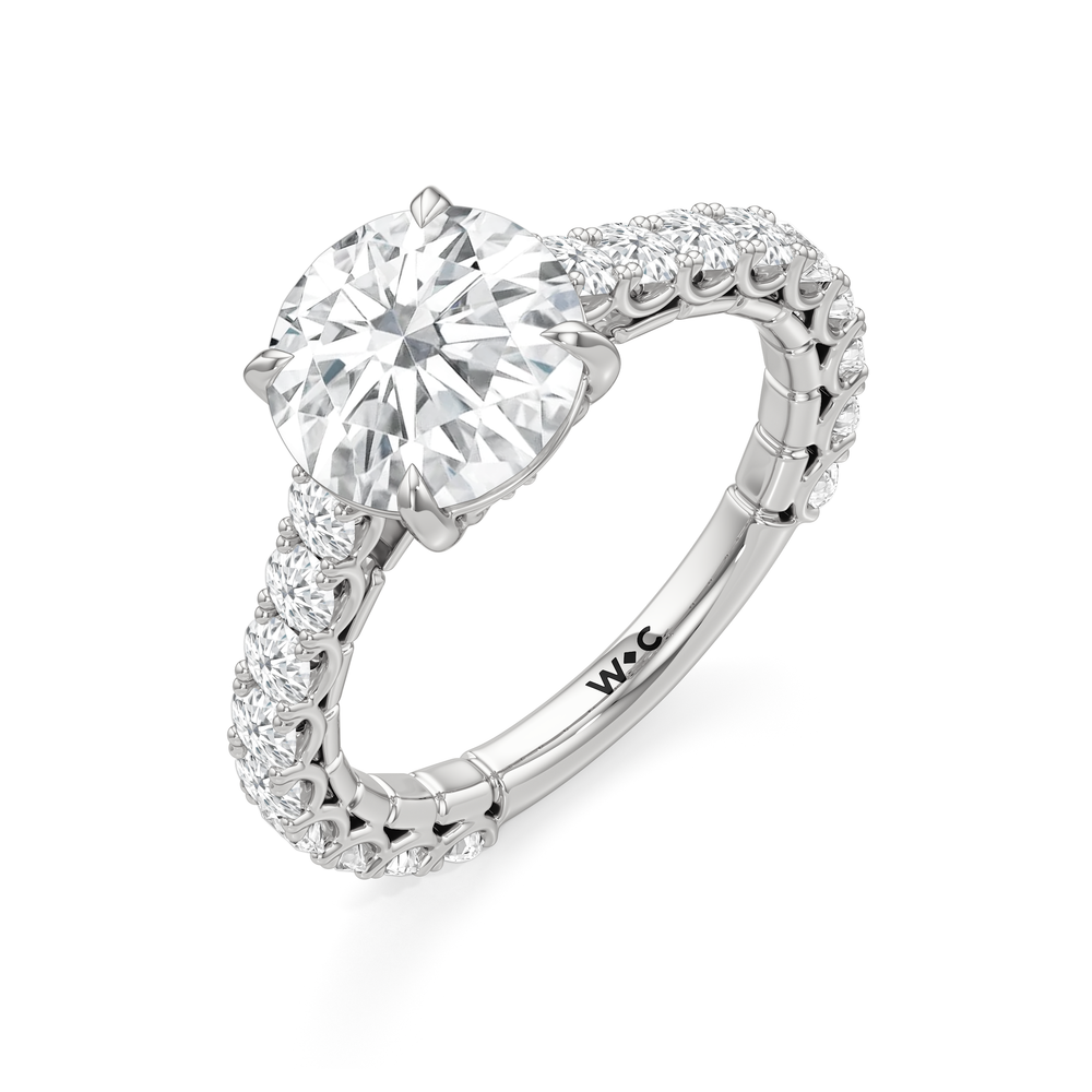 The Crest Ring with Round Cut Diamond in 14KT Platinum view 4
