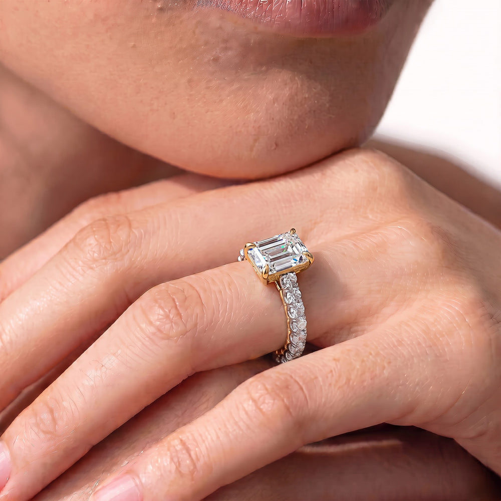 The Crest Ring with Oval Cut Diamond in 14KT Yellow Gold view 4
