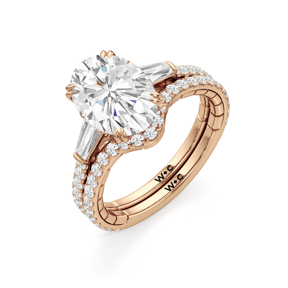 The Finial Ring with Oval Cut Diamond in 14KT Rose Gold view 5
