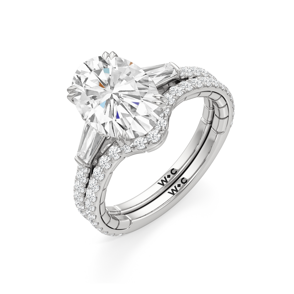 The Finial Ring with Radiant Cut Diamond in 14KT Platinum view 5
