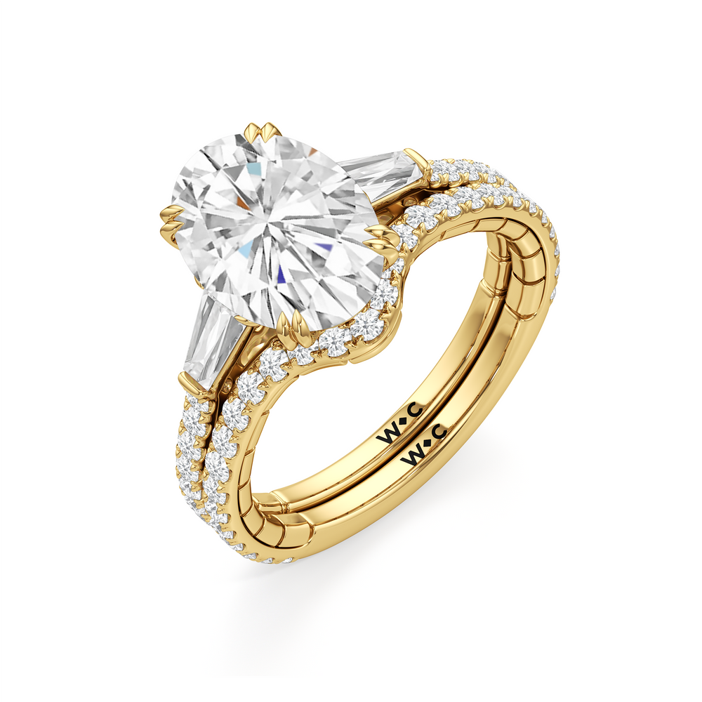 The Finial Ring with Oval Cut Diamond in 14KT Yellow Gold view 5
