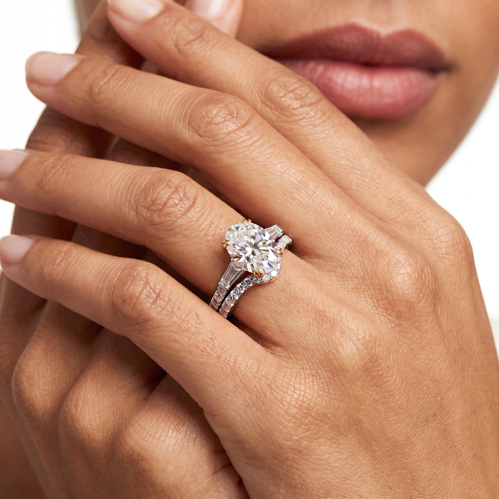 The Finial Diamond Wedding Band with 18KT Yellow Gold Cut Diamond in 14KT Yellow Gold view 3
