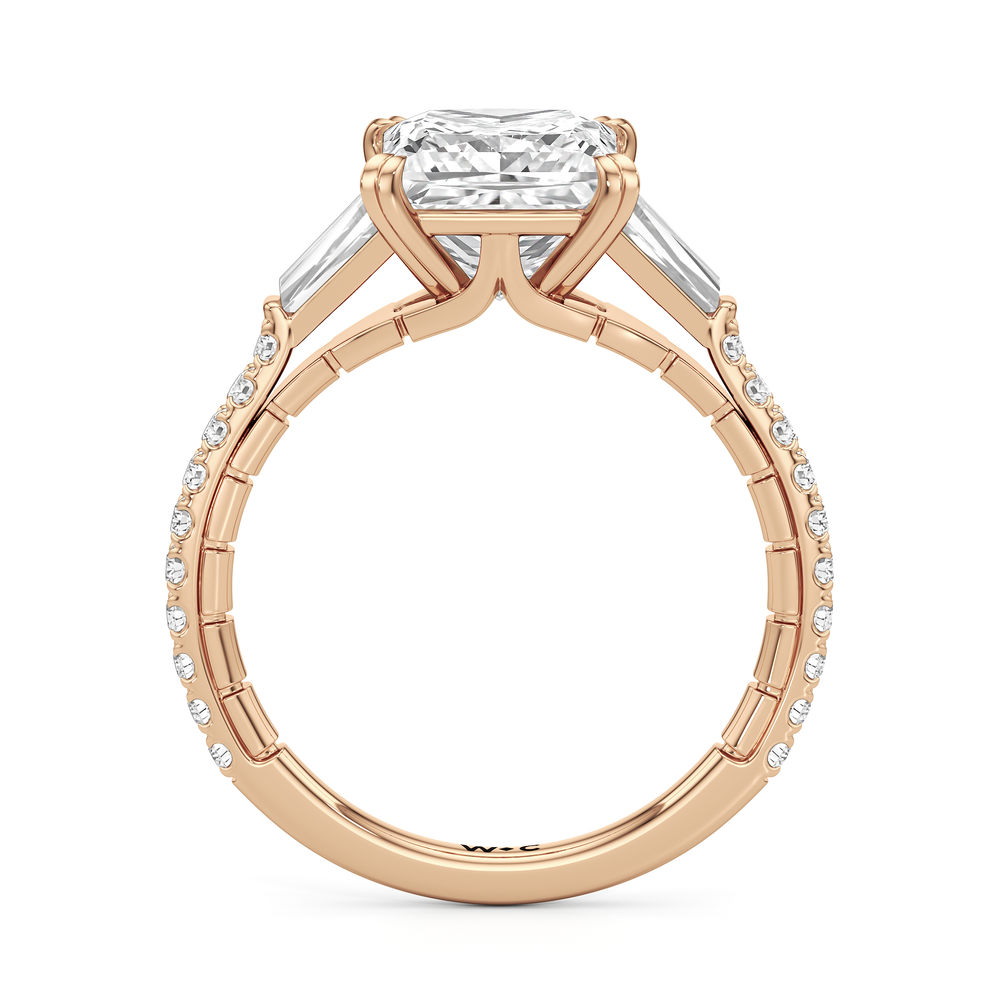 The Finial Ring with Princess Cut Diamond in 14KT Rose Gold view 3
