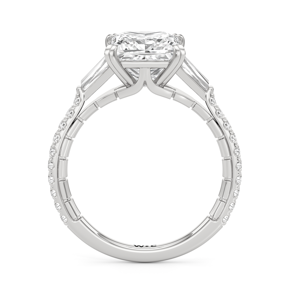 The Finial Ring with Princess Cut Diamond in 14KT Platinum view 3
