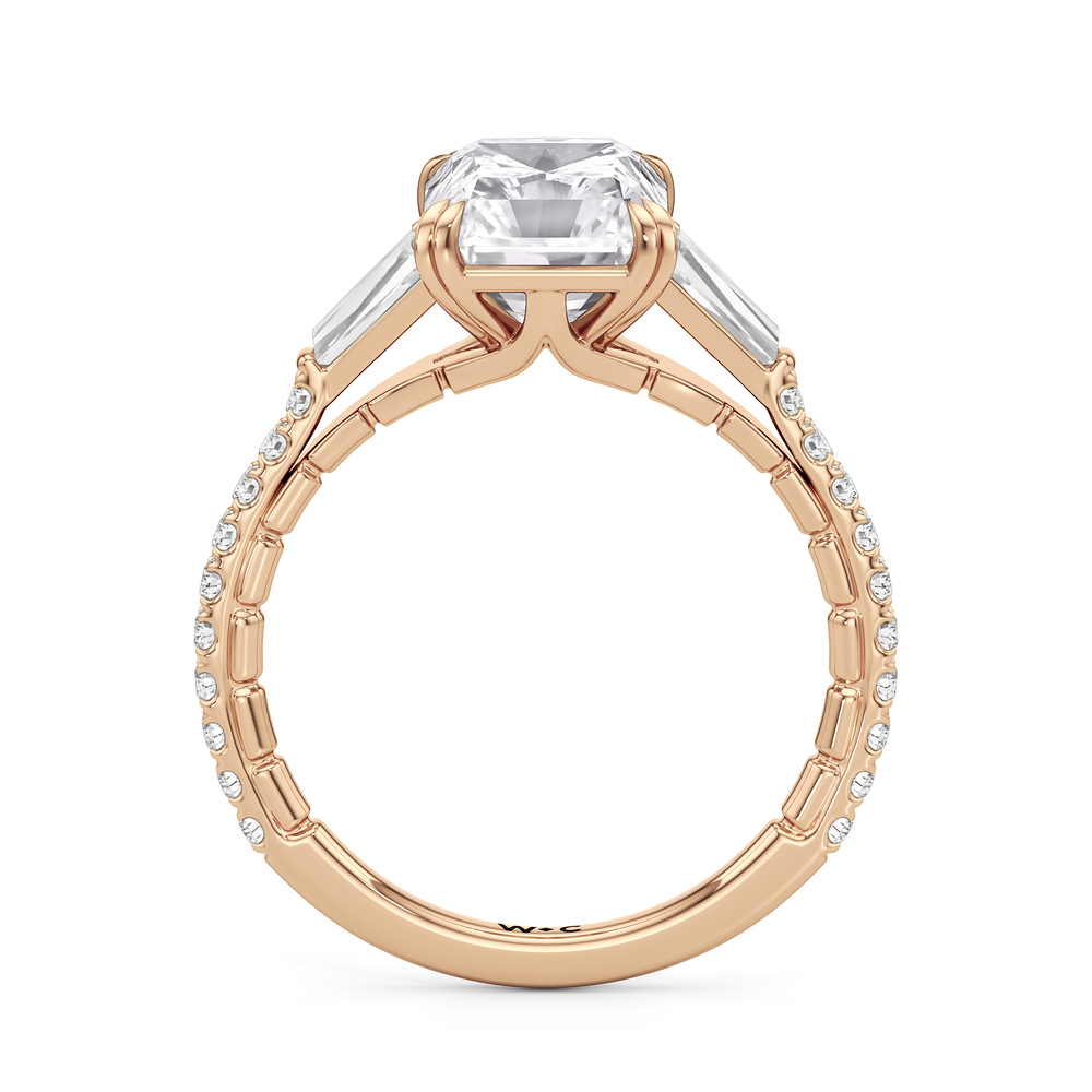 The Finial Ring with Radiant Cut Diamond in 14KT Rose Gold view 3
