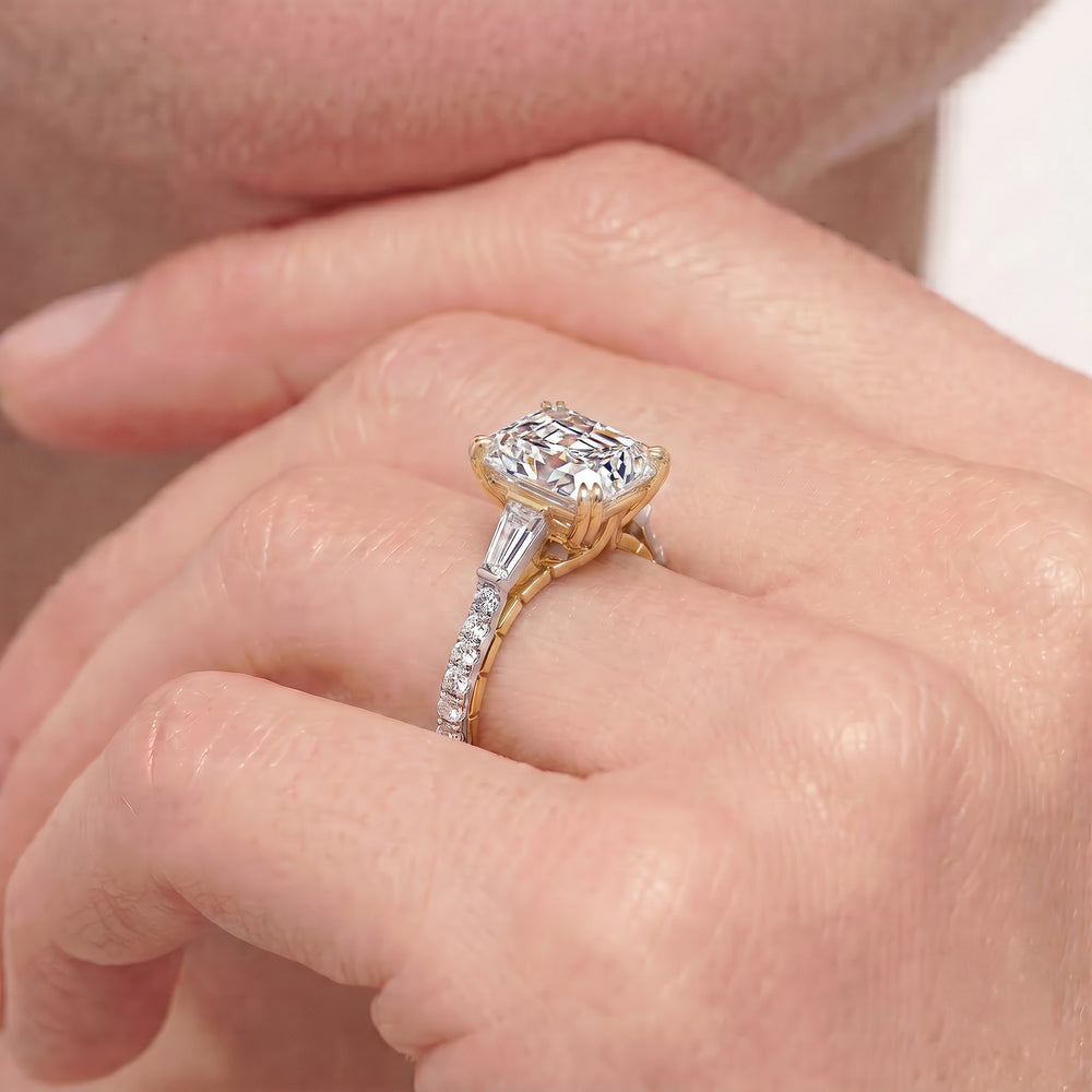 The Finial Ring with Oval Cut Diamond in 14KT Yellow Gold view 3
