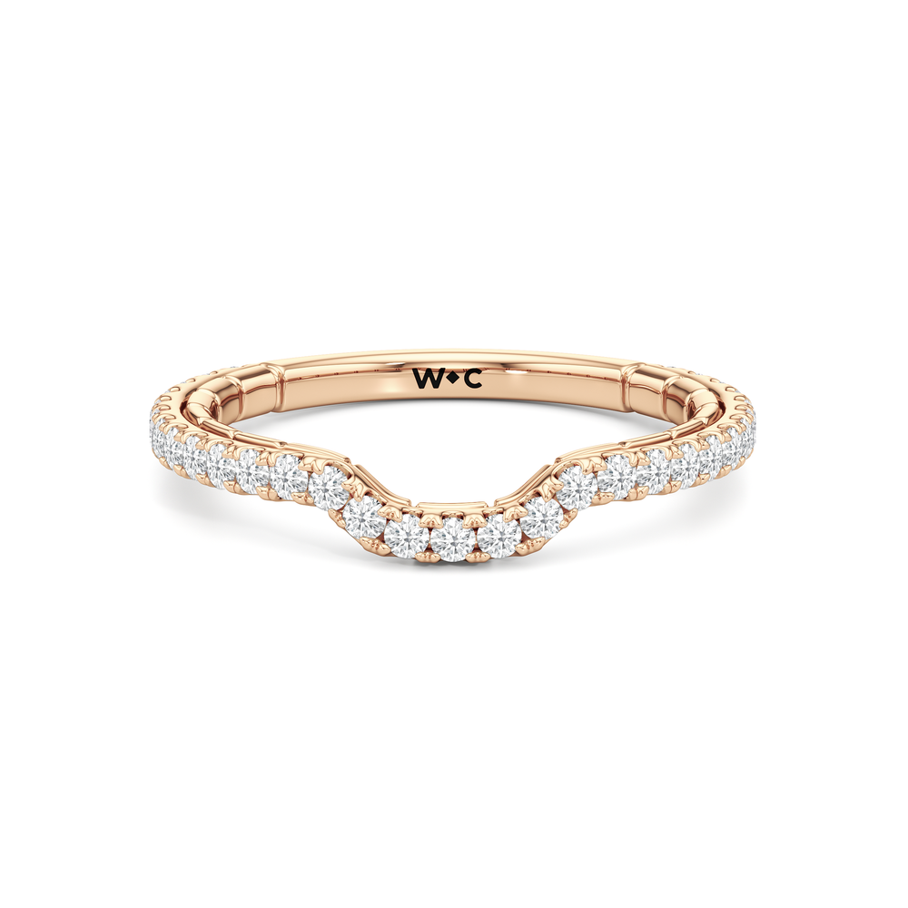 The Gilded Diamond Wedding Band with 18KT Rose Gold Cut Diamond in 14KT Rose Gold view 1

