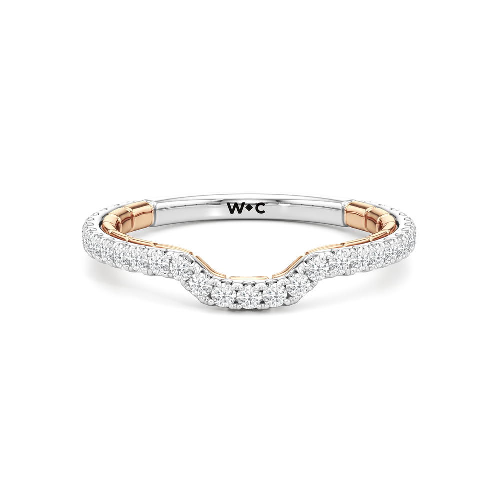 The Gilded Diamond Wedding Band with 18KT White & Rose Gold Cut Diamond in 14KT White & Rose Gold view 1
