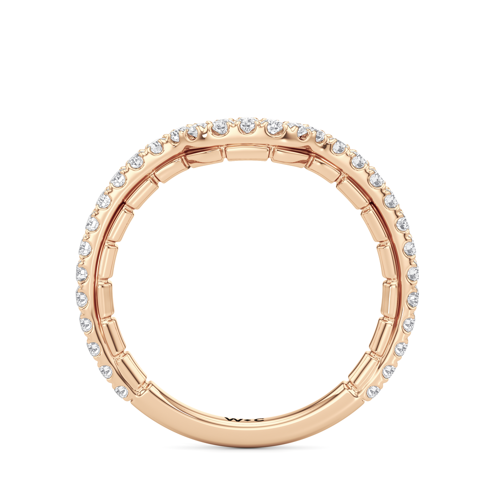 The Gilded Diamond Wedding Band with 18KT Rose Gold Cut Diamond in 14KT Rose Gold view 2
