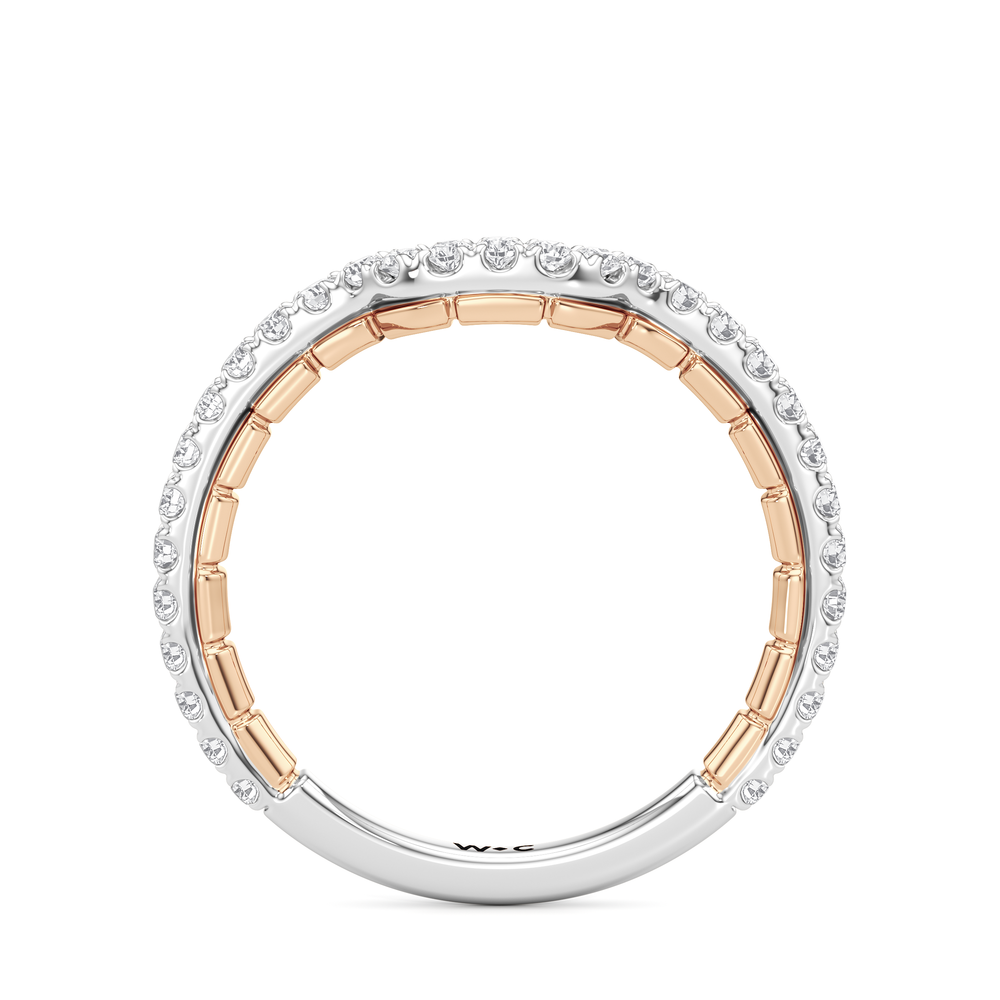The Gilded Diamond Wedding Band with 18KT White & Rose Gold Cut Diamond in 14KT White & Rose Gold view 2
