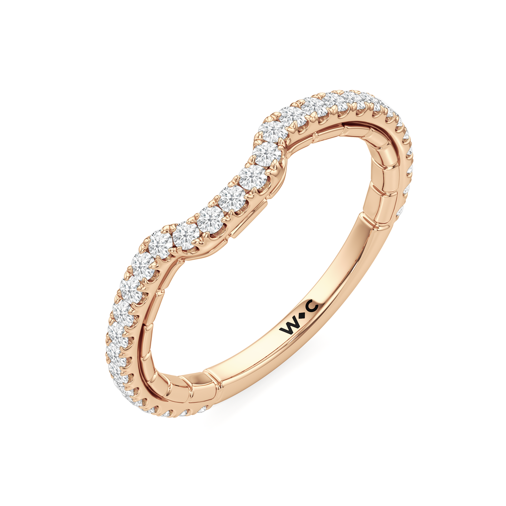 The Gilded Diamond Wedding Band with 18KT Rose Gold Cut Diamond in 14KT Rose Gold view 3
