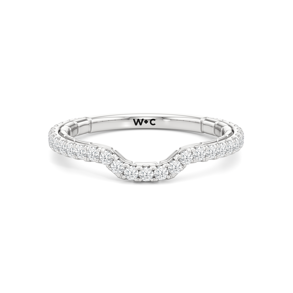The Gilded Diamond Wedding Band with Platinum Cut Diamond in 14KT Platinum view 1
