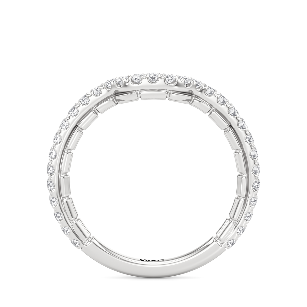 The Gilded Diamond Wedding Band with Platinum Cut Diamond in 14KT Platinum view 2
