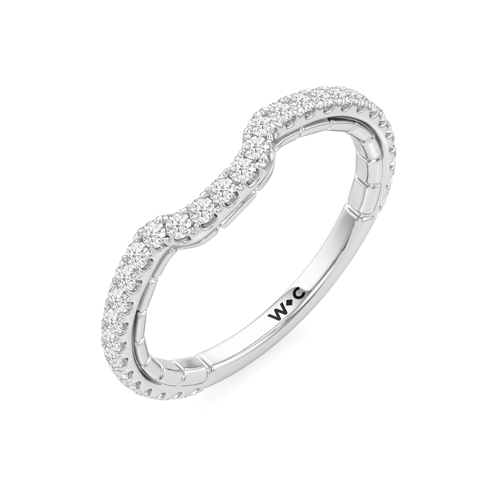 The Gilded Diamond Wedding Band with Platinum Cut Diamond in 14KT Platinum view 3
