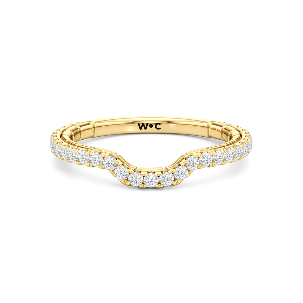 The Gilded Diamond Wedding Band with 18KT Yellow Gold Cut Diamond in 14KT Yellow Gold view 1
