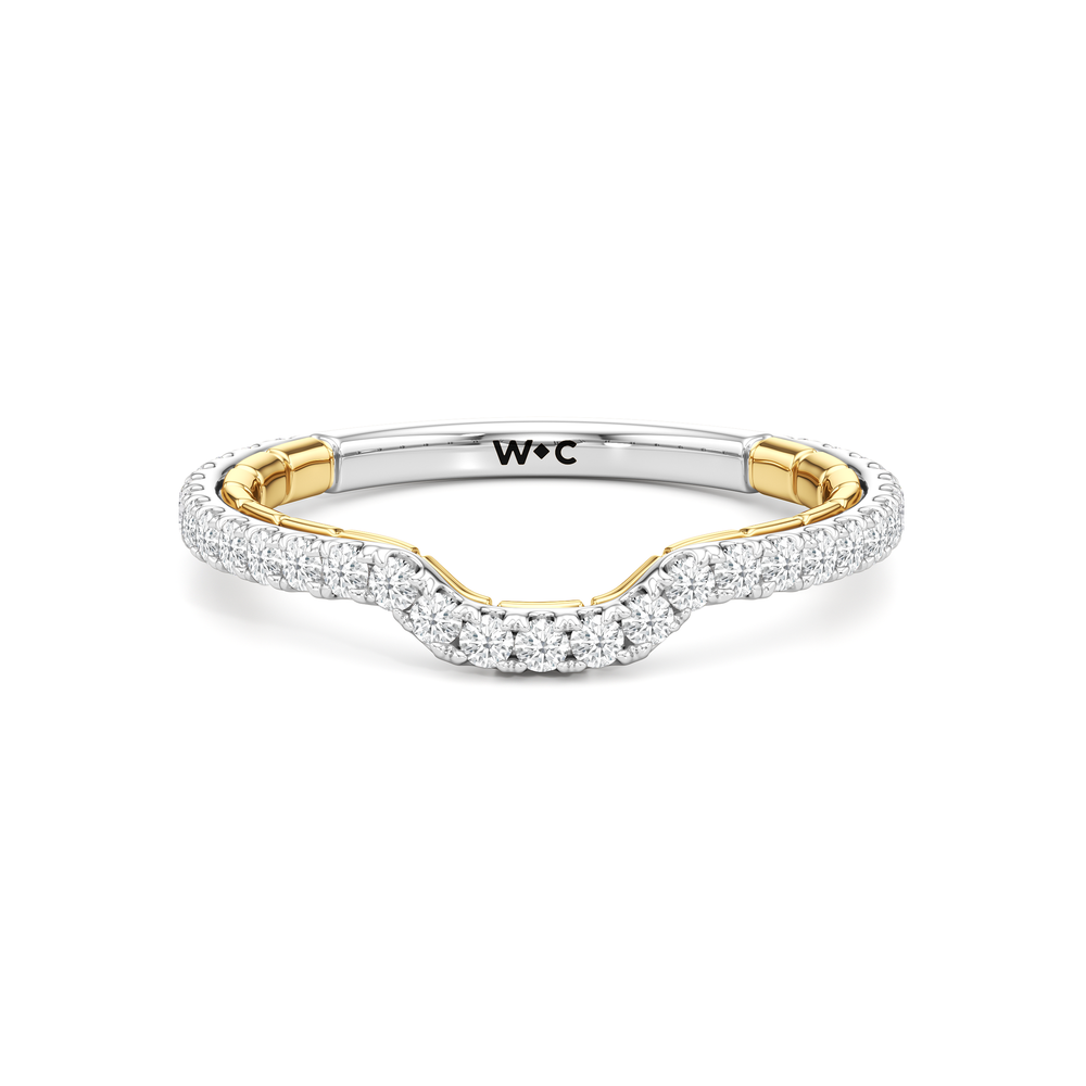 The Gilded Diamond Wedding Band with 18KT White & Yellow Gold Cut Diamond in 14KT White & Yellow Gold view 1
