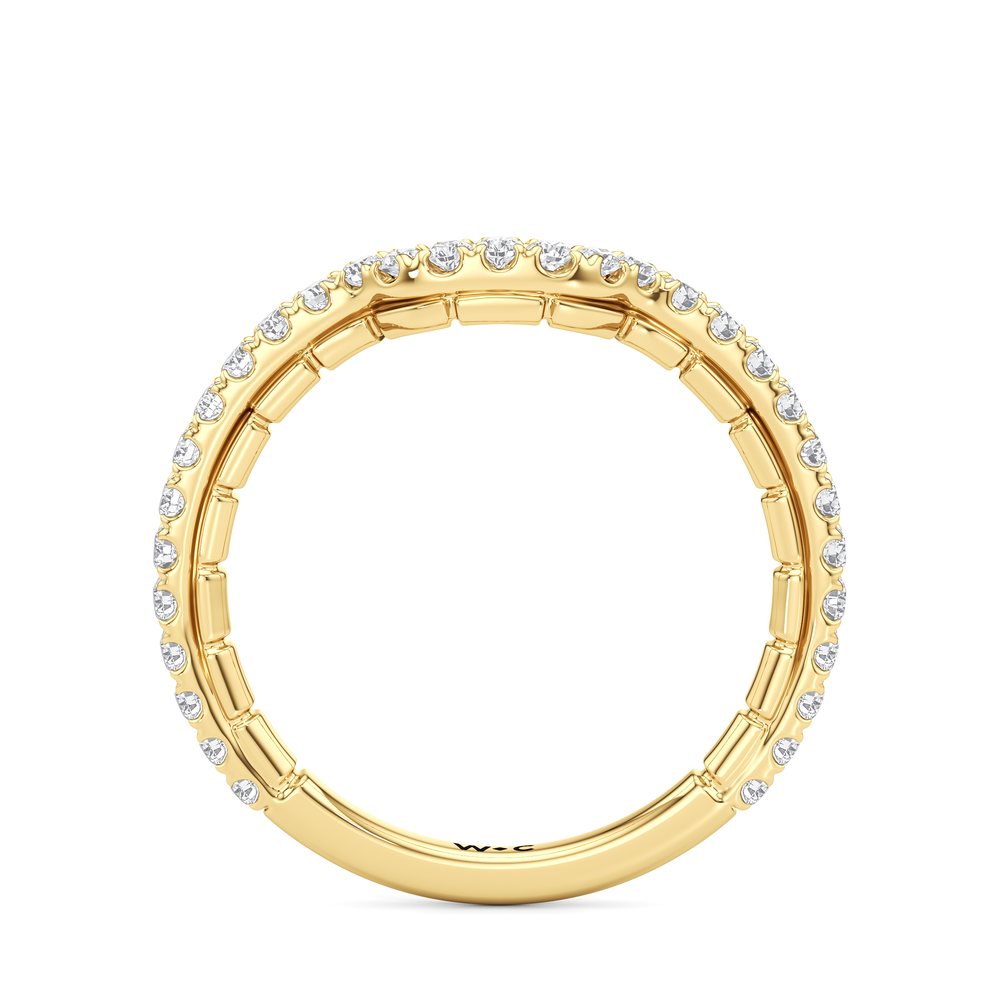 The Gilded Diamond Wedding Band with 18KT Yellow Gold Cut Diamond in 14KT Yellow Gold view 2
