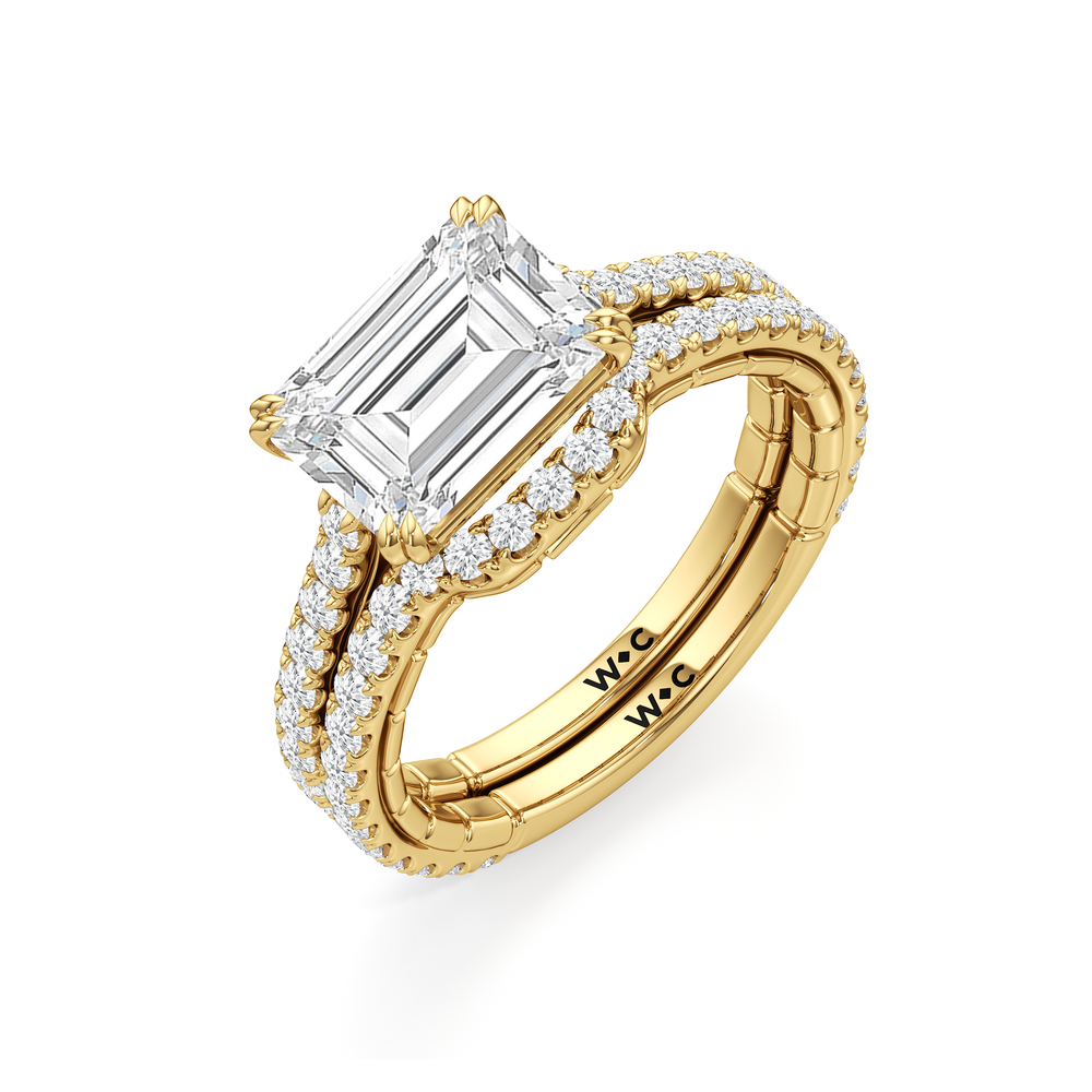 The Gilded Ring with Emerald Cut Diamond in 14KT Yellow Gold view 5
