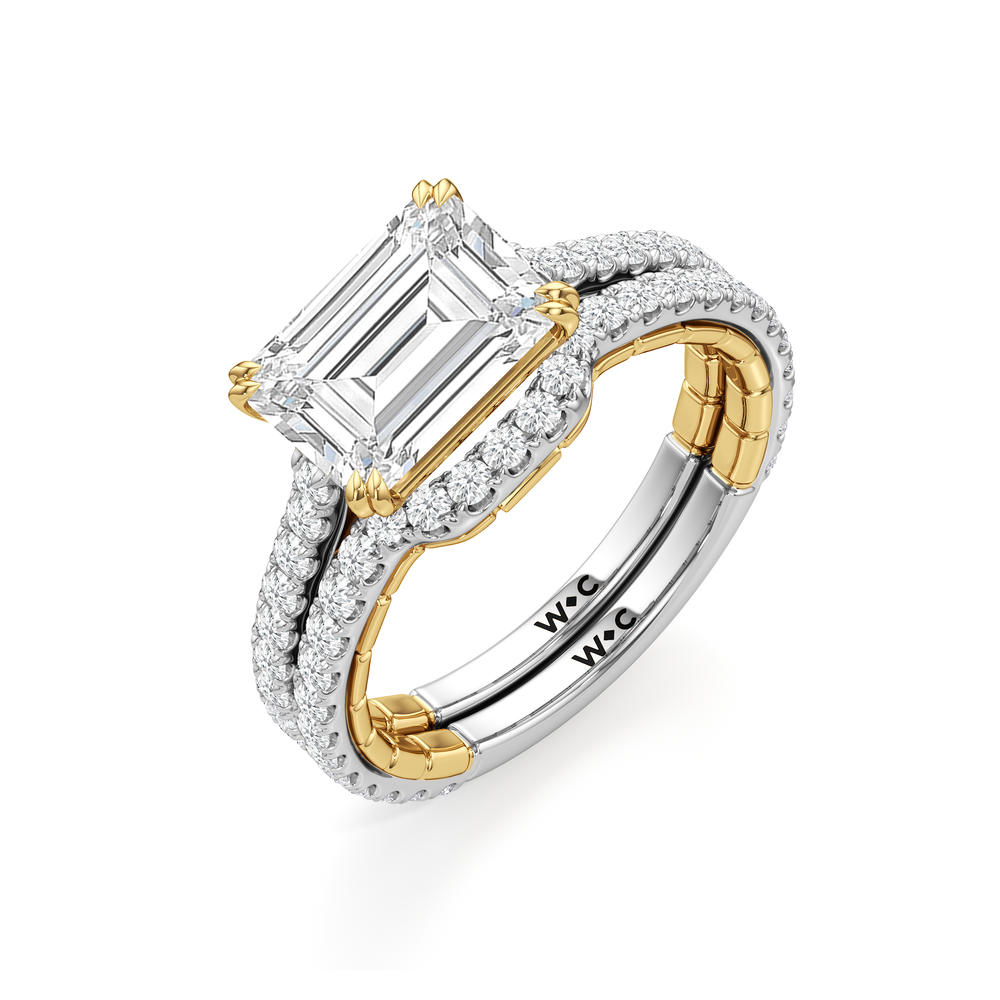 The Gilded Ring with Oval Cut Diamond in 14KT White & Yellow Gold view 5
