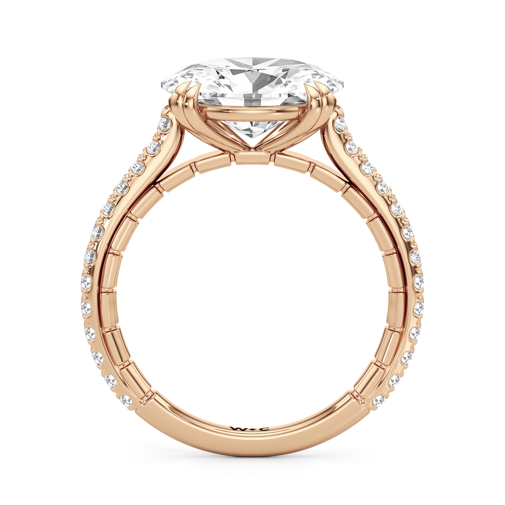 The Gilded Ring with Oval Cut Diamond in 14KT Rose Gold view 3

