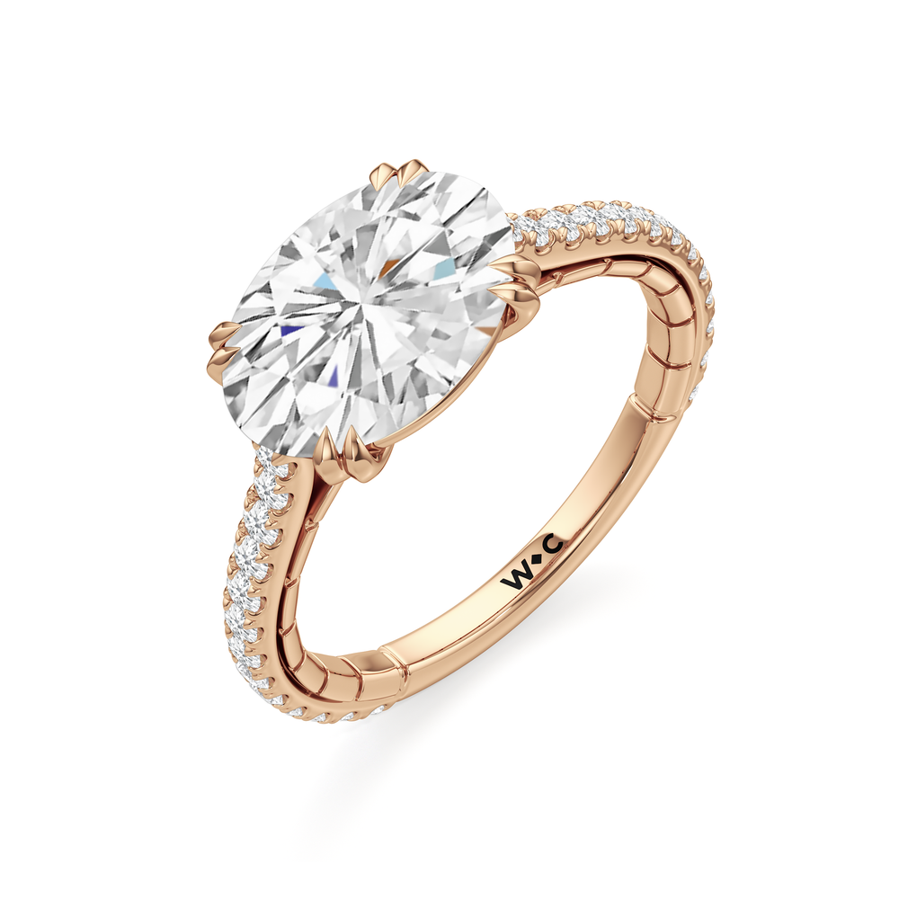 The Gilded Ring with Oval Cut Diamond in 14KT Rose Gold view 4
