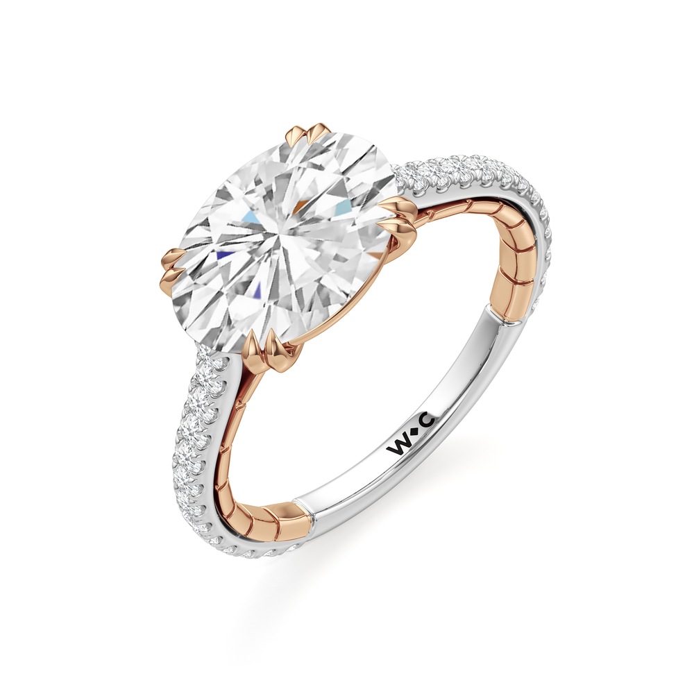 The Gilded Ring with Oval Cut Diamond in 14KT White & Rose Gold view 4
