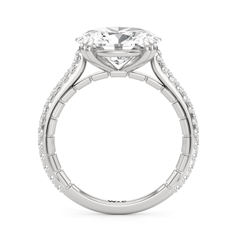 The Gilded Ring with Oval Cut Diamond in 14KT Platinum view 3
