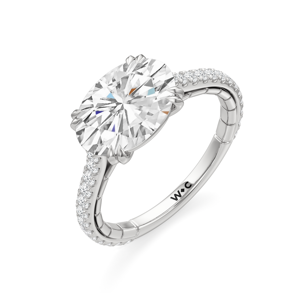 The Gilded Ring with Oval Cut Diamond in 14KT Platinum view 4

