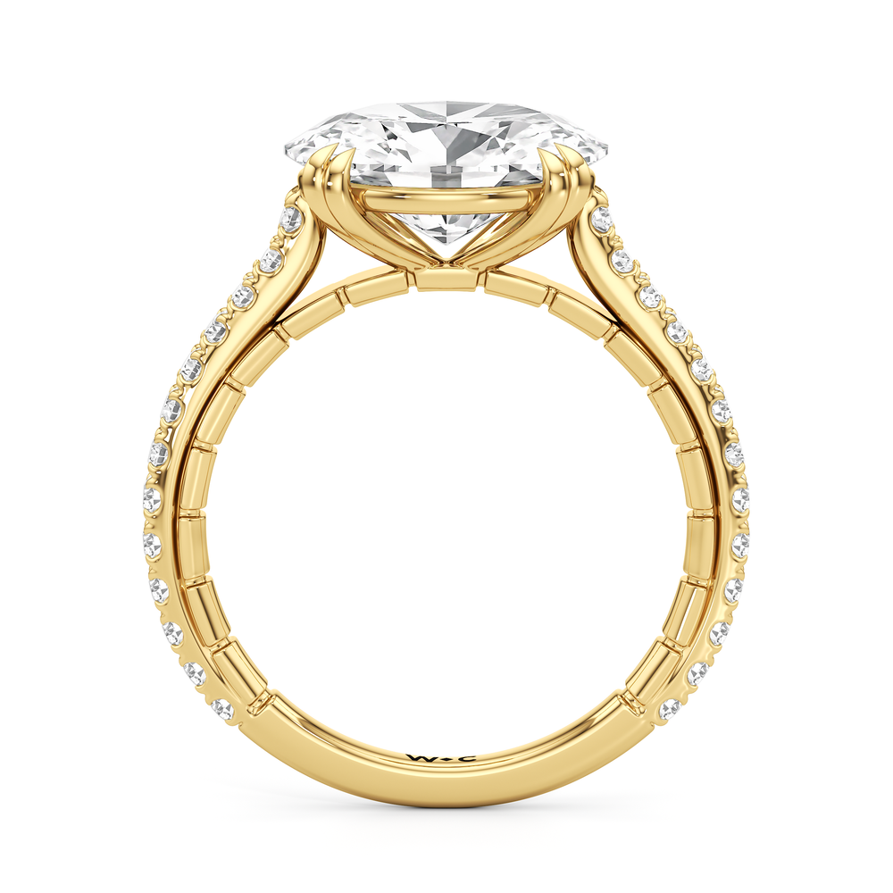 The Gilded Ring with Oval Cut Diamond in 14KT Yellow Gold view 3
