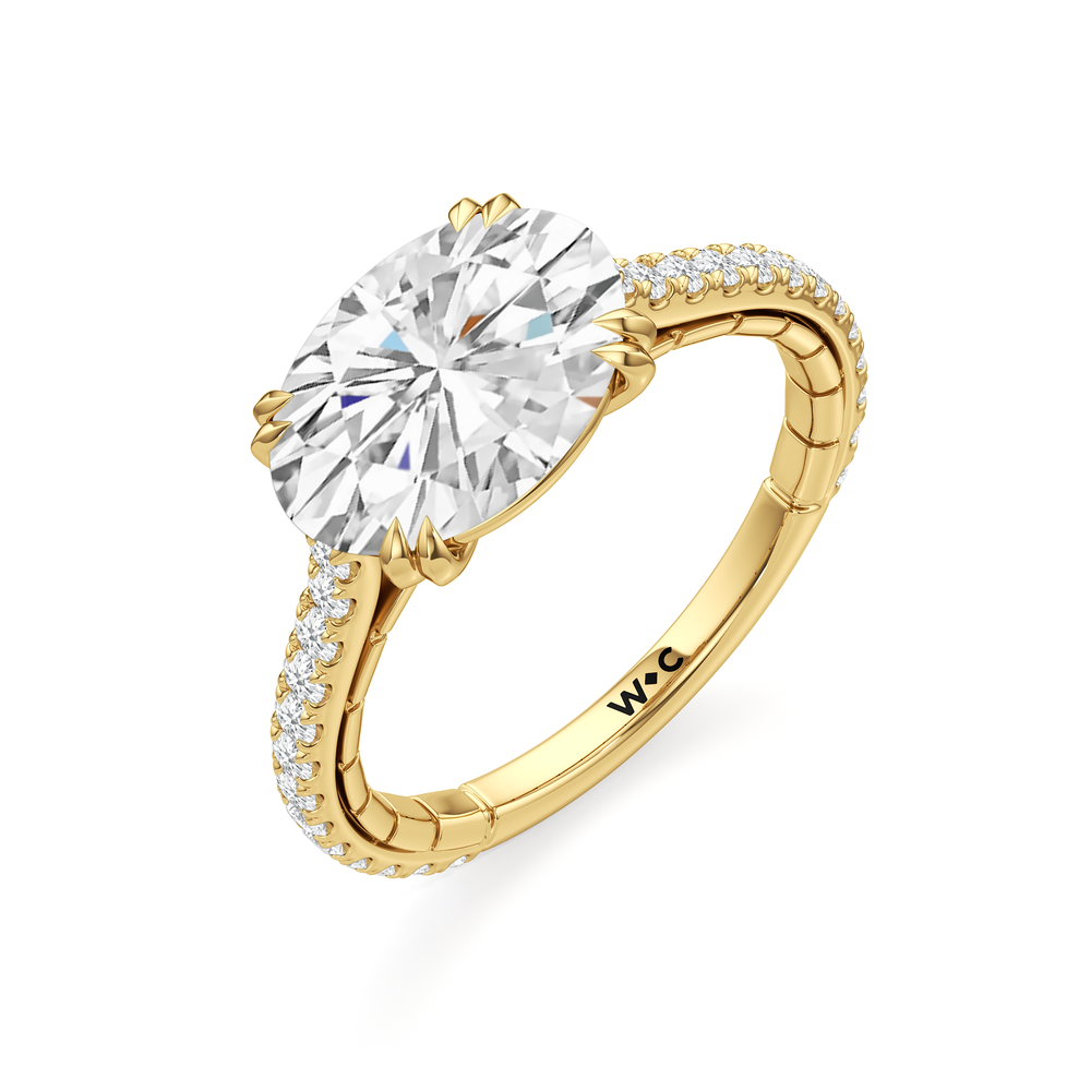 The Gilded Ring with Oval Cut Diamond in 14KT Yellow Gold view 4
