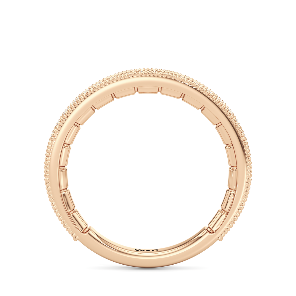 The Garland Diamond Wedding Band with 18KT Rose Gold Cut Diamond in 14KT Rose Gold view 2
