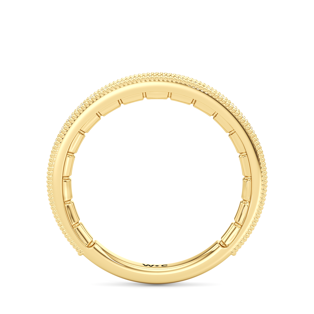 The Garland Diamond Wedding Band with 18KT Yellow Gold Cut Diamond in 14KT Yellow Gold view 2
