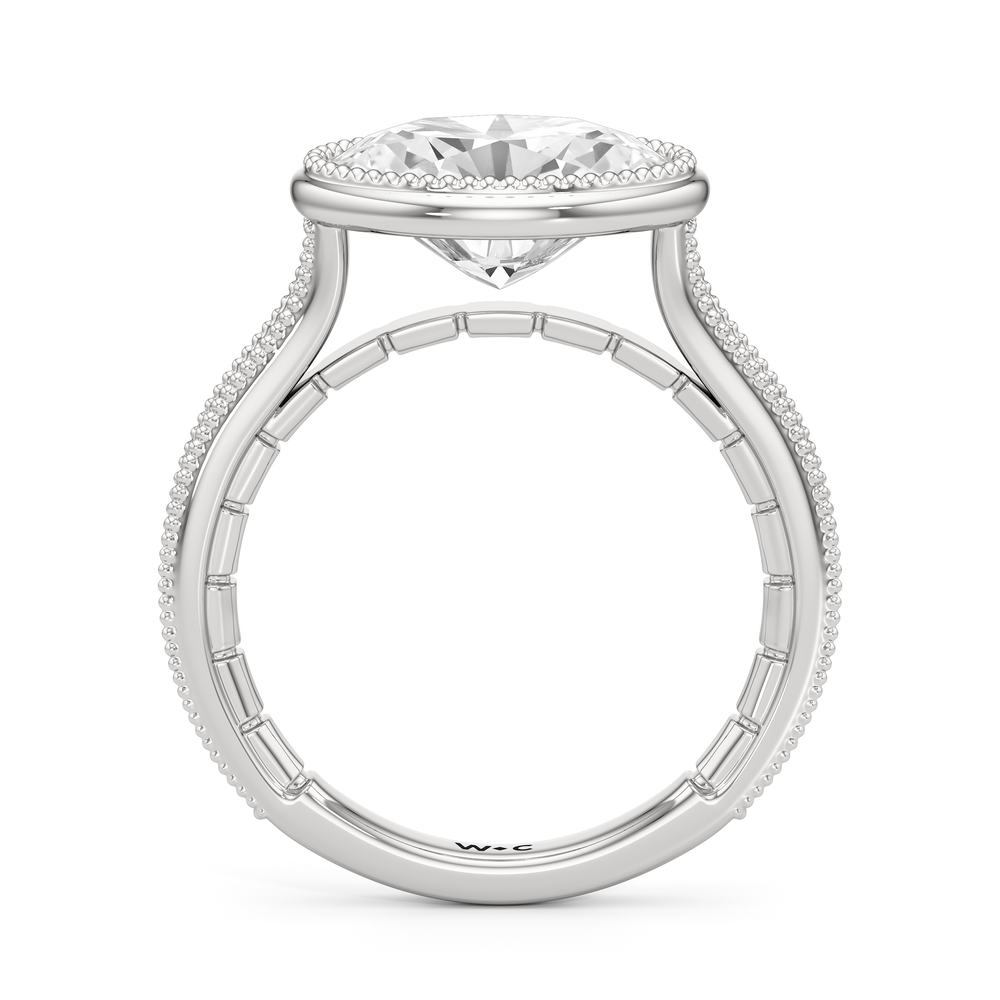 The Garland Ring with Oval Cut Diamond in 14KT Platinum view 3
