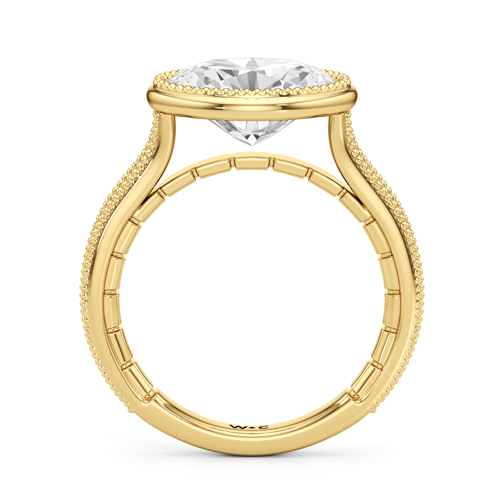 The Garland Ring with Oval Cut Diamond in 14KT Yellow Gold view 3
