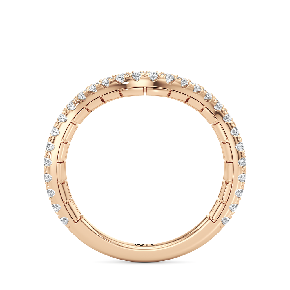 The Rosette Diamond Wedding Band with 18KT Rose Gold Cut Diamond in 14KT Rose Gold view 2
