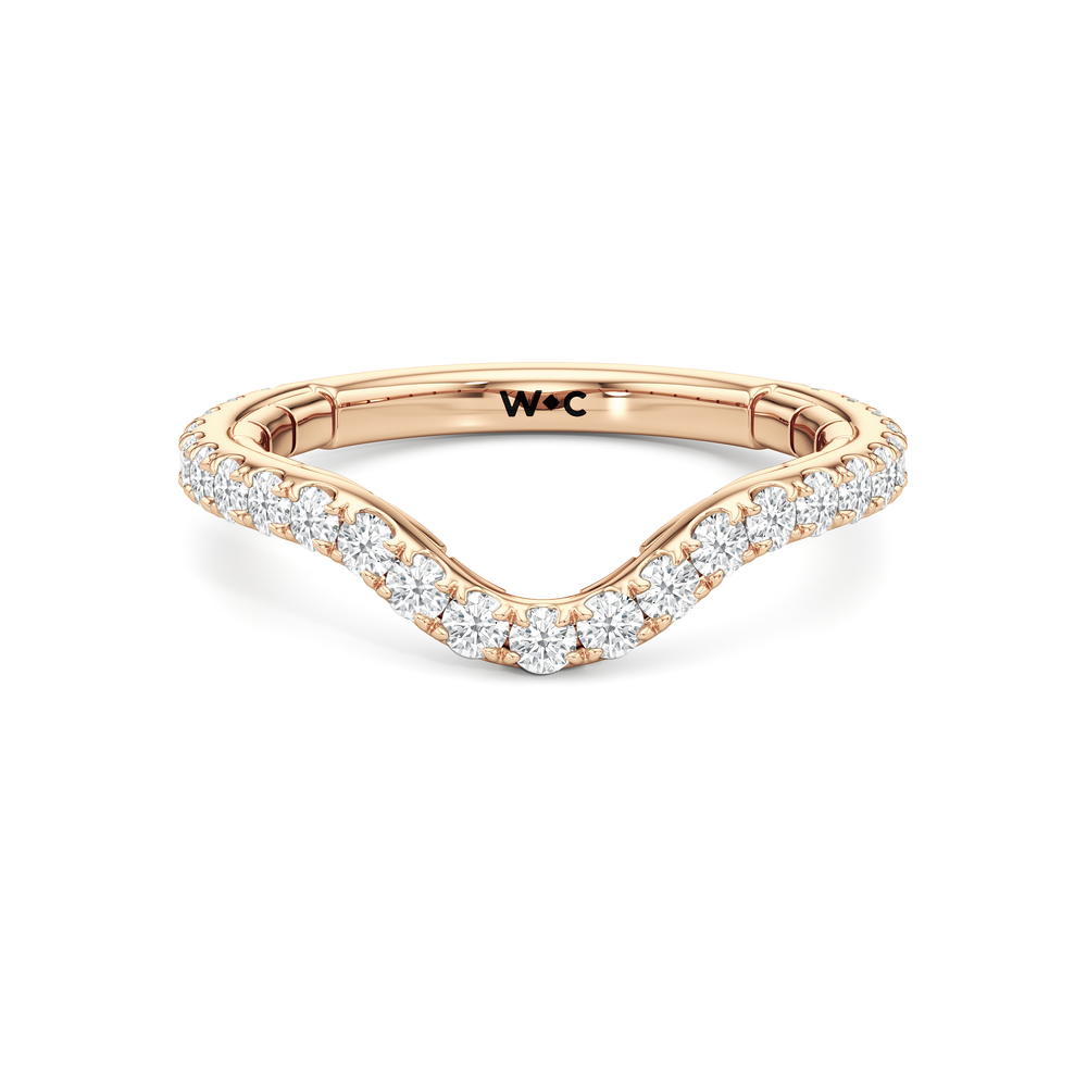 The Cobblestone Diamond Wedding Band with 18KT Rose Gold Cut Diamond in 14KT Rose Gold view 1

