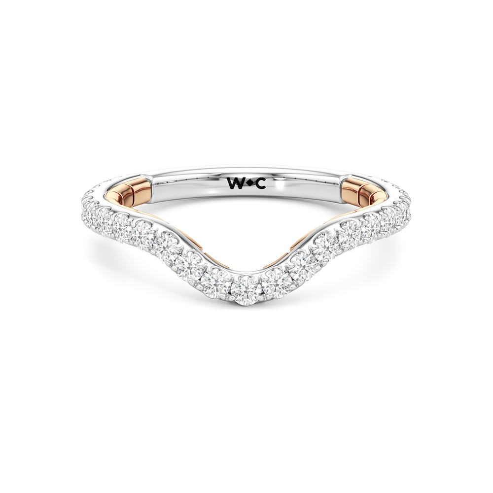 The Cobblestone Diamond Wedding Band with 18KT White & Rose Gold Cut Diamond in 14KT White & Rose Gold view 1
