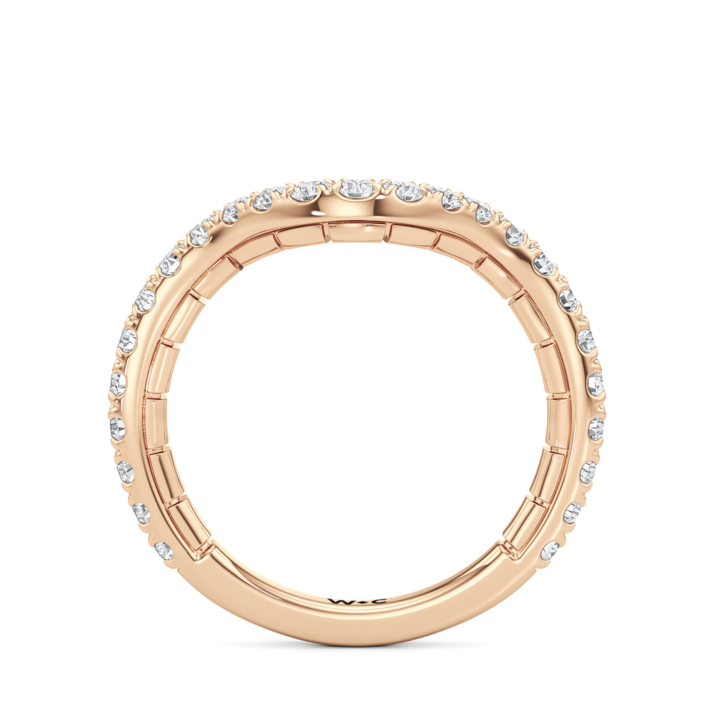 The Cobblestone Diamond Wedding Band with 18KT Rose Gold Cut Diamond in 14KT Rose Gold view 2
