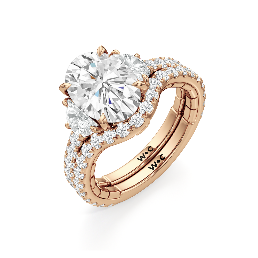 The Cobblestone Diamond Wedding Band with 18KT Rose Gold Cut Diamond in 14KT Rose Gold view 4
