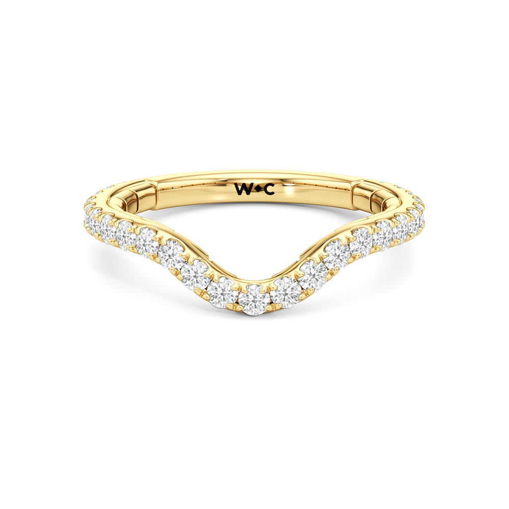 The Cobblestone Diamond Wedding Band with 18KT Yellow Gold Cut Diamond in 14KT Yellow Gold view 1
