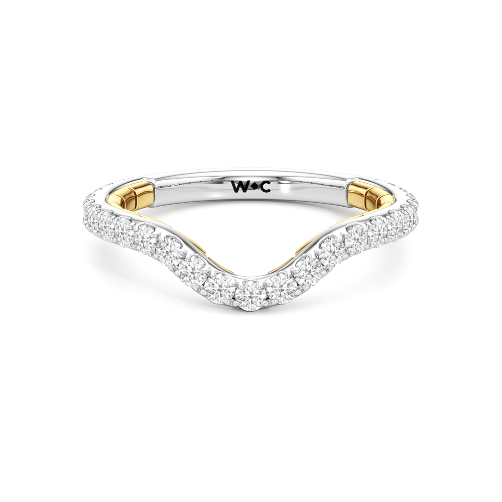 The Cobblestone Diamond Wedding Band with 18KT White & Yellow Gold Cut Diamond in 14KT White & Yellow Gold view 1

