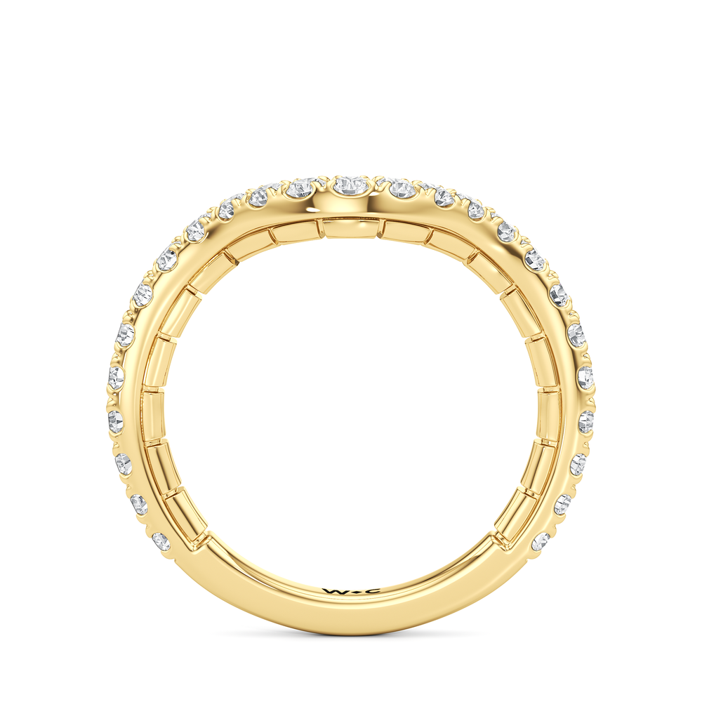 The Cobblestone Diamond Wedding Band with 18KT Yellow Gold Cut Diamond in 14KT Yellow Gold view 2
