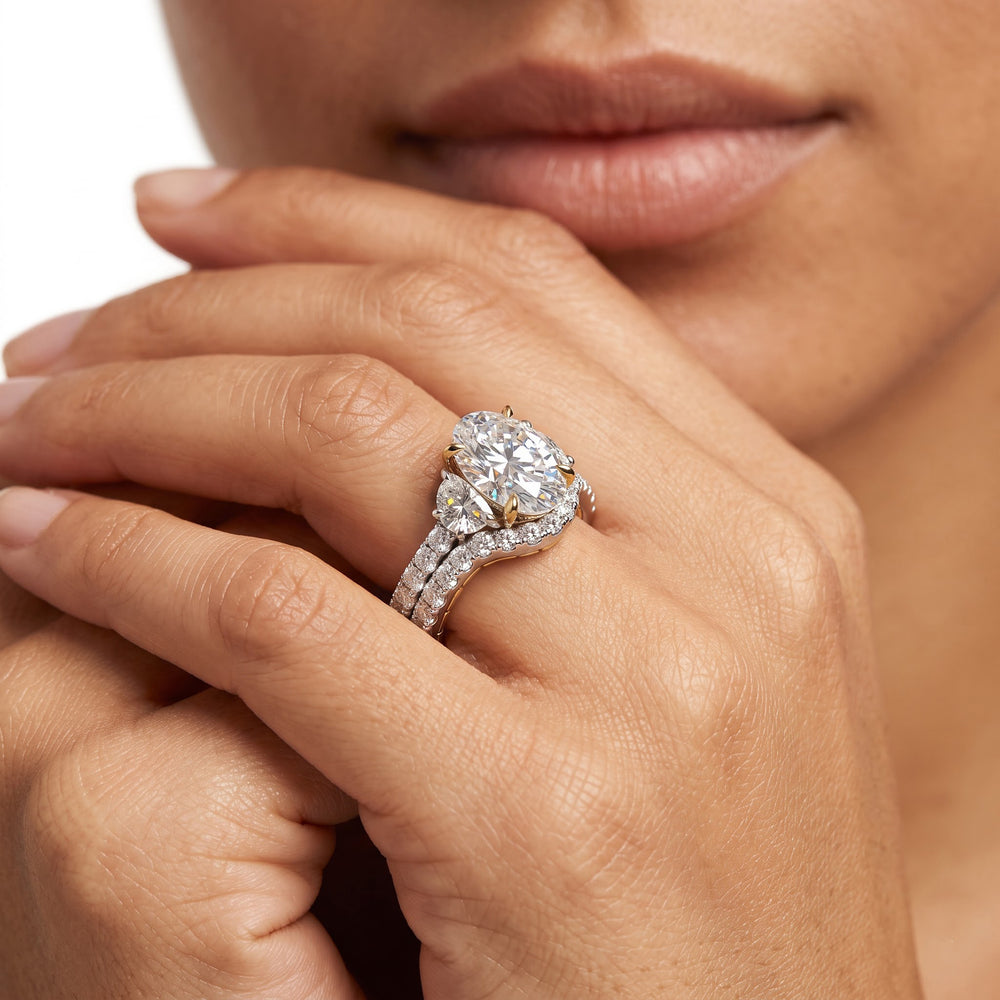 The Cobblestone Diamond Wedding Band with 18KT Yellow Gold Cut Diamond in 14KT Yellow Gold view 3
