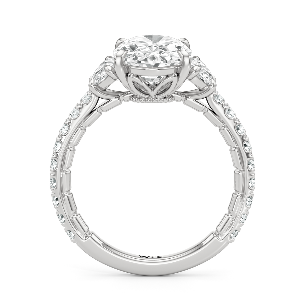 The Cobblestone Ring with Oval Cut Diamond in 14KT Platinum view 3
