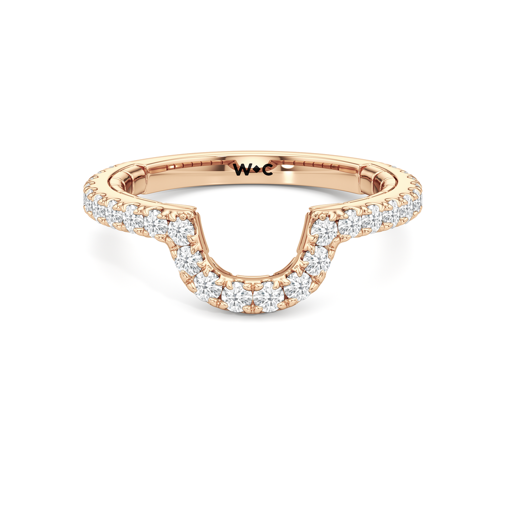 The Emblem Diamond Wedding Band with 18KT Rose Gold Cut Diamond in 14KT Rose Gold view 1
