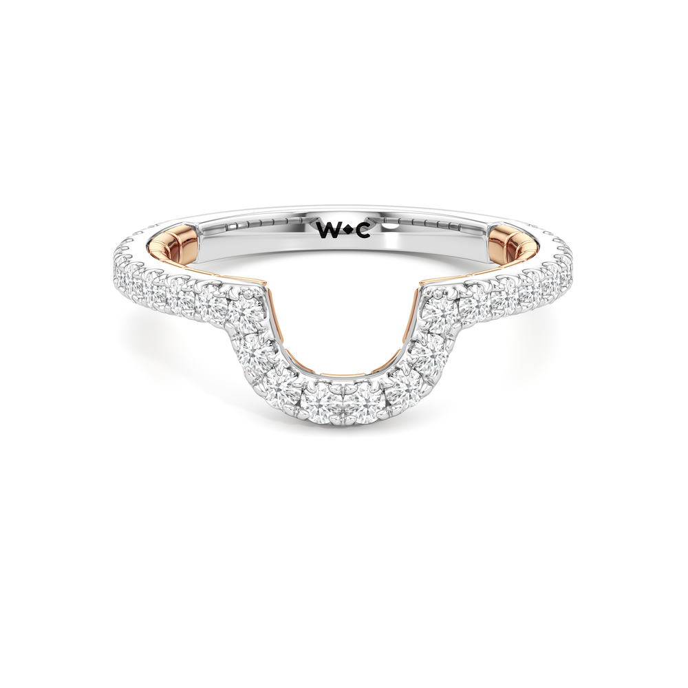 The Emblem Diamond Wedding Band with 18KT White & Rose Gold Cut Diamond in 14KT White & Rose Gold view 1
