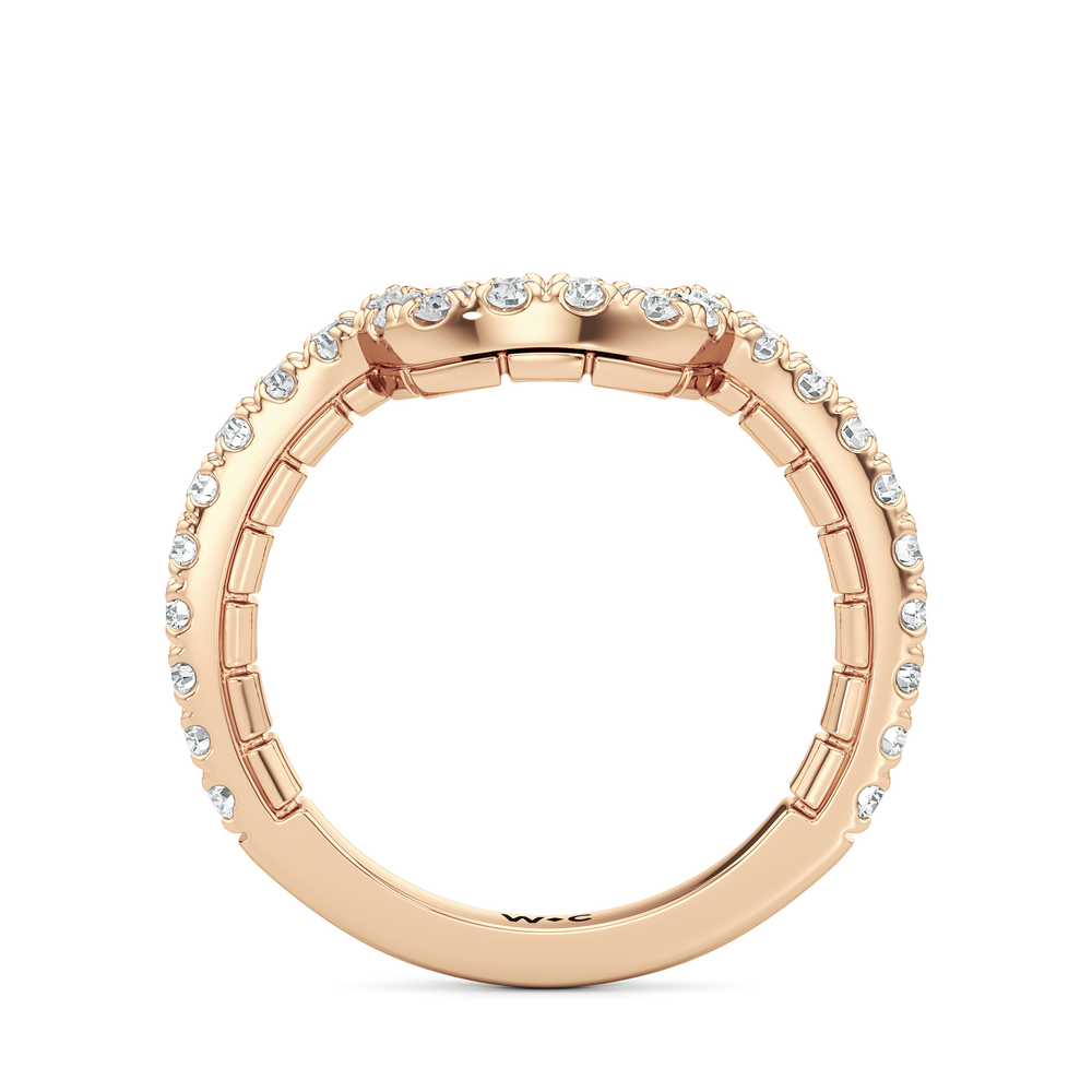 The Emblem Diamond Wedding Band with 18KT Rose Gold Cut Diamond in 14KT Rose Gold view 2
