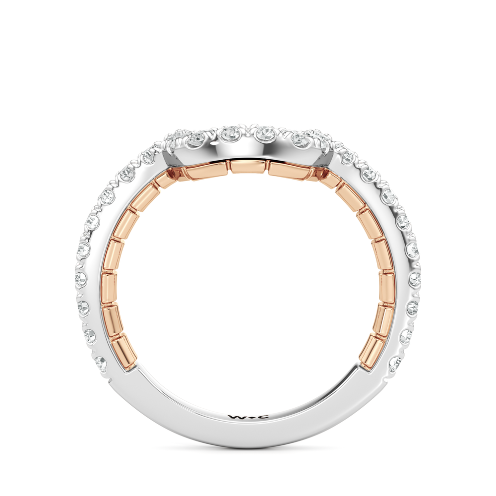 The Emblem Diamond Wedding Band with 18KT White & Rose Gold Cut Diamond in 14KT White & Rose Gold view 2
