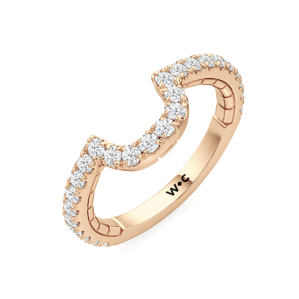 The Emblem Diamond Wedding Band with 18KT Rose Gold Cut Diamond in 14KT Rose Gold view 3
